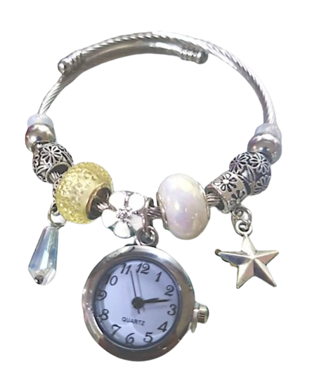 Relógio Elegante Vintage De Pulseira Feminino Com Pingente Fashion Quartz