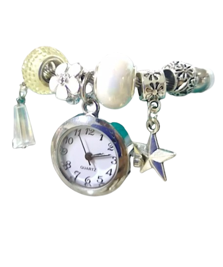 Relógio Elegante Vintage De Pulseira Feminino Com Pingente Fashion Quartz