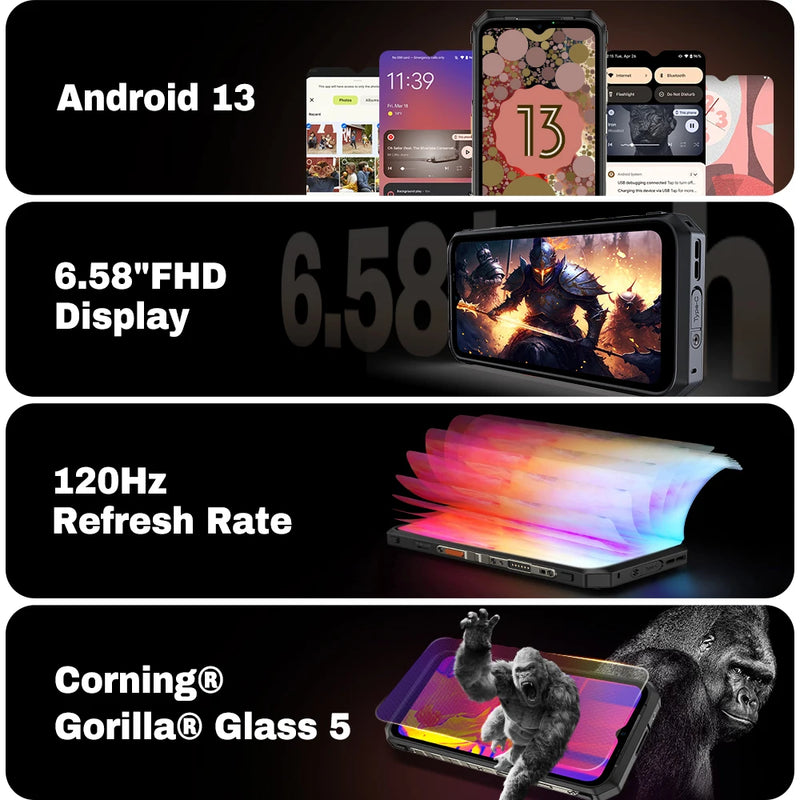 Ulefone Power Armor 18 Ultra 5G Telefone robusto 512 GB ROM + 24 GB RAM Android 13 Smartphone Câmera 108MP, [Sem impostos, entrega em 3-5 dias]